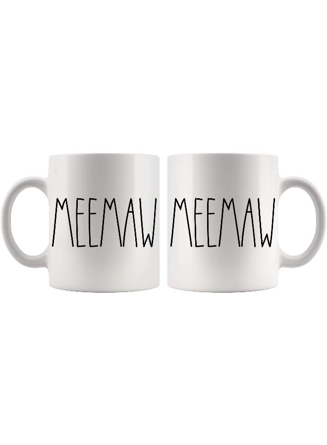 Moon9xx Meemaw Mug, Meemaw Mug Gifts for Christmas Coffee Mug, Birthday Gift, Family Coffee Mug For Birthday Present For The Best Meemaw Ever Coffee Cup 11oz, PHVPW4ARFW-11oz, White - Image 3